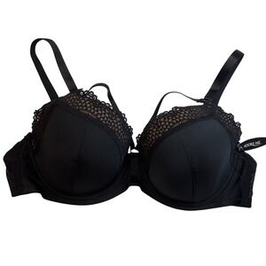 Adore Me | Black Lace Trim‎ | Underwire Bra | 40D | Adjustable Straps | Lingerie